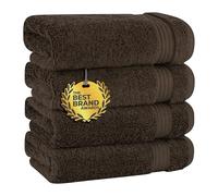 Cotton Paradise Lot de 4 essuie-mains turcs pour salle de bain, 100 % coton, serviettes douces et absorbantes, marron