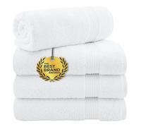 Cotton Paradise Lot de 4 Serviettes de Bain 100% Coton Turc, Douces et absorbantes, pour Salle de Bain, 68,6 x 137,2 cm, Blanc