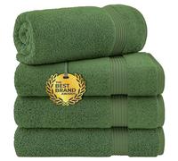 Cotton Paradise Lot de 4 Serviettes de Bain Turques 100% Coton, en Peluche Douce, pour Salle de Bain, Vert Sauge
