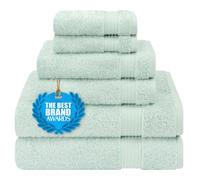 Cotton Paradise Lot de 6 Serviettes de Bain 100% Coton Turc - Serviettes absorbantes et Douces pour Salle de Bain - 2 Serviettes de Bain - 2 Serviettes de Toilette - Menthe