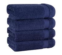 Cotton Paradise Lot de 6 Serviettes de Toilette pour Salle de Bain, 100% Coton Turc, 40,6 x 71,1 cm, Douces et absorbantes, Bleu Marine