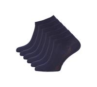 Cotton Prime Lot de 6 paires de chaussettes de sport courtes pour homme et femme - En viscose de bambou - Respirantes - Pour le quotidien et le sport, 6 x bleu marine, 35-38