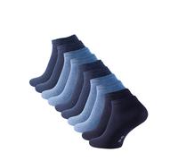 Cotton Prime Lot de 10 paires de Socquettes Unisexes pour vous et lui, bleu, Taille 35-38