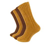 Cotton Prime Chaussettes brun foncé / jaune d'or, Taille 43-46