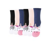 Cotton Prime Chaussettes 'Einhorn' bleu marine / rose / noir / blanc, Taille 31-34