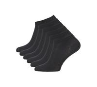 Cotton Prime Lot de 6 paires de chaussettes de sport courtes pour homme et femme - En viscose de bambou - Respirantes - Pour le quotidien et le sport, 6 x noir., 39-42