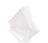 Cotton Prime Lot de 10 paires de chaussettes confortables, sans élastique ni couture, 80 % coton, chaussettes de santé confortables avec bord confortable, pour homme et femme, Blanc., 39-42