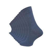 Cotton Prime Lot de 10 paires de chaussettes confortables, sans élastique ni couture, 80 % coton, chaussettes de santé confortables avec bord confortable, pour homme et femme, bleu jeans, 43-46