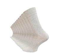 Cotton Prime Lot de 10 paires de chaussettes confortables, sans élastique ni couture, 80 % coton, chaussettes de santé confortables avec bord confortable, pour homme et femme, beige, 35-38