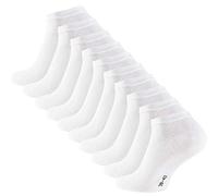 Cotton Prime Lot de 10 paires de Socquettes Unisexes pour vous et lui, blanc, Taille 43-46