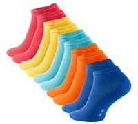 Cotton Prime Lot de 10 paires de Socquettes Unisexes pour vous et lui, Fun Colors, Taille 47-50