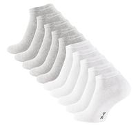 Cotton Prime Lot de 10 paires de Socquettes Unisexes pour vous et lui, gris/blanc, Taille 35-38