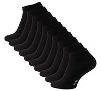 Cotton Prime Lot de 10 paires de Socquettes Unisexes pour vous et lui, noir, Taille 43-46