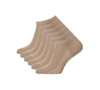 Cotton Prime Lot de 6 paires de chaussettes de sport courtes pour homme et femme - En viscose de bambou - Respirantes - Pour le quotidien et le sport, 6 x beiges, 39-42