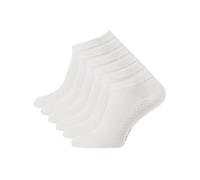Cotton Prime Lot de 6 paires de chaussettes de sport courtes pour homme et femme - En viscose de bambou - Respirantes - Pour le quotidien et le sport, 6 x blancs, 39-42