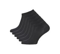 Cotton Prime Lot de 6 paires de chaussettes de sport courtes pour homme et femme - En viscose de bambou - Respirantes - Pour le quotidien et le sport, 6 x noir., 39-42