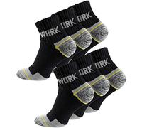 Cotton Prime Lot de 6 paires de chaussettes homme pour le travail et les loisirs - chaussettes de travail robustes (43/46, court 6 paires,Noir