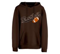 Cotton Prime Sweat-shirt 'American Football' chocolat / orange / blanc, Taille L