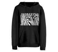 Cotton Prime Sweat-shirt 'Black & White Zebra Eye' noir / blanc, Taille XL