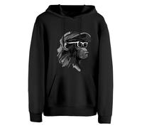 Cotton Prime Sweat-shirt 'Cool Monkey Mit Brille' gris clair / gris foncé / noir / blanc, Taille XXL