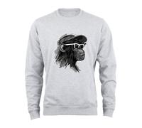 Cotton Prime Sweat-shirt 'Cool Monkey mit Brille ' gris / gris foncé / blanc, Taille L