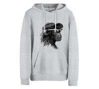 Cotton Prime Sweat-shirt 'Cool Monkey mit Brille' gris / gris foncé / noir, Taille XL