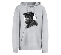 Cotton Prime Sweat-shirt 'Monkey Mit DJ-Kopfhörer' gris / anthracite / blanc, Taille XXL
