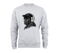 Cotton Prime Sweat-shirt 'Monkey mit DJ-Kopfhörer' gris chiné / noir / blanc, Taille M