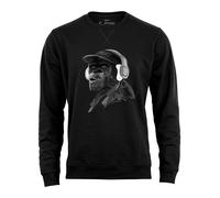 Cotton Prime Sweat-shirt 'Monkey mit DJ-Kopfhörer' gris foncé / noir / blanc, Taille XXL