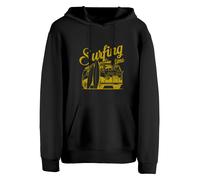 Cotton Prime Sweat-shirt 'Surf Time - Urlaub & Meer' moutarde / noir, Taille S