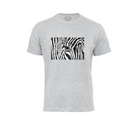 Cotton Prime T-Shirt 'Black & White Zebra Eye' gris chiné / noir / blanc, Taille XXL