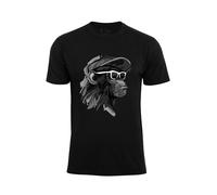 Cotton Prime T-Shirt 'Cool Monkey mit Brille' gris / noir / blanc, Taille L