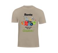 Cotton Prime T-Shirt 'Rente - Endlich Zeit Für Den Garten' beige / vert / rouge / noir, Taille L