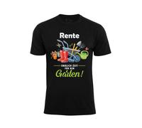 Cotton Prime T-Shirt 'Rente - Endlich Zeit Für Den Garten' bleu / vert / rouge / noir, Taille L
