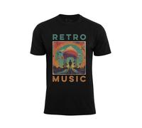 Cotton Prime T-Shirt 'Retro Music' émeraude / orange / rouge / noir, Taille M