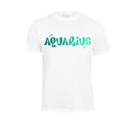 Cotton Prime T-Shirt 'Sternzeichen Wassermann' turquoise / émeraude / blanc, Taille XL