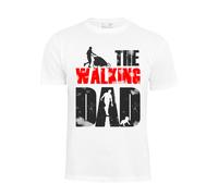 Cotton Prime T-Shirt 'The Walking Dad' gris / rouge foncé / noir / blanc, Taille L