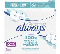 Cotton Protection Long Serviettes Avec Ailettes X9, Voile Sup¿¿Rieur 100% Coton Biologique