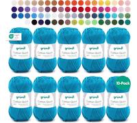 Cotton Quick Plain Knitting Yarn 10 X 50 G (100% Cotton Yarn In Happy Colours Oeko-Tex Certified,50 G/125 M,Needle Size 3-4,10 X 50 G),Petrol
