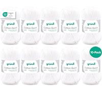 Cotton Quick Plain Knitting Yarn 10 X 50 G (100% Cotton Yarn In Happy Colours Oeko-Tex Certified,50 G/125 M,Needle Size 3-4,10 X 50 G),Crema