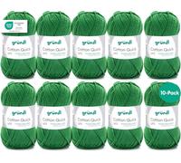Cotton Quick Plain Wool-Fine Wool for Crochet-Knitting Yarn-Crochet Yarn-Shiny and Skin-Friendly-100% Cotton-10 Balls 50 g/125 m-Needle Size 3-4-Fern