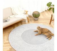 Cotton Rope Area Rug for Cats, Nestoly Cat Scratching Rug, Pet Cat Rug, Washable Round Vintage Reversible Woven Tassel Rugs, Stylish Home Accent, Easy Clean, Multiple Sizes (100cm/39.4in,Gery2)