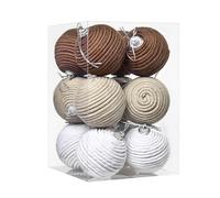 Cotton Rope Baubles - Christmas Tree Balls for Decoration | Soft Yarn with Loop Design, Handmade Holiday Ornaments, Indoor Winter Decor for Bathroom Hallway Bedside Office