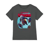 Cotton Soul Star Wars Mandalorian Mandalorians Attack Boys T Shirt, Charcoal, 7-8 Years