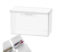 Cotton Swab Holder - Portable Storage Box for Hairpins and Small Accessories | Transparent Compact Organizer with Secure Lid, Mini Cotton Ball and Swab Case for Travel Home Bathroom Vanity