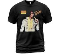 Cotton T-Shirt Elvis Presley Today Album Tee on Stage Blue HawaiiBlackS