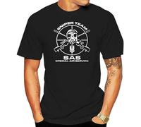 Cotton Tee Shirt T-Shirt SAS Special Air Service British Army Special Forces Sniper Fashion T-Shirt Black