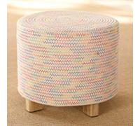 Cotton Thread Round Footstool Ottoman pour chambre à coucher et salon Candy Color 40 x 31 cm