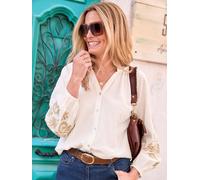 Cotton Traders Cotton Traders Cream Embroidered Blouse