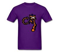Cotton Unique T-shirt pour homme Motif chat personnalise Violet Taille XL